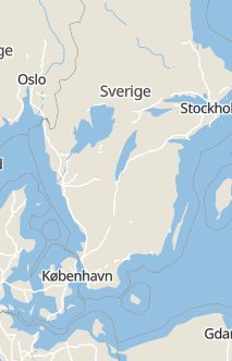 Översiktskarta som visar hela Sverige med en markör som visar ungefär var händelsen inträffat