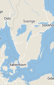 Översiktskarta som visar hela Sverige med en markör som visar ungefär var händelsen inträffat