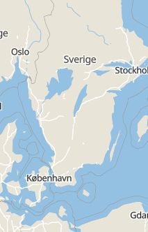 Översiktskarta som visar hela Sverige med en markör som visar ungefär var händelsen inträffat