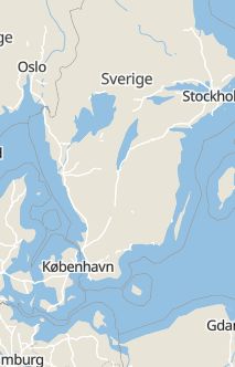 Översiktskarta som visar hela Sverige med en markör som visar ungefär var händelsen inträffat