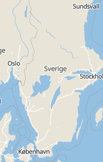 Översiktskarta som visar hela Sverige med en markör som visar ungefär var händelsen inträffat