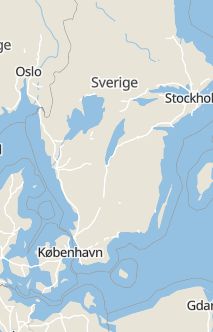 Översiktskarta som visar hela Sverige med en markör som visar ungefär var händelsen inträffat