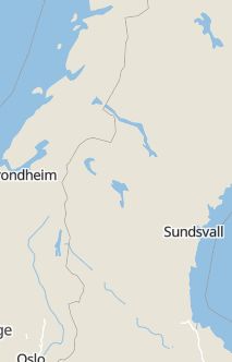 Översiktskarta som visar hela Sverige med en markör som visar ungefär var händelsen inträffat