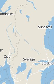 Översiktskarta som visar hela Sverige med en markör som visar ungefär var händelsen inträffat
