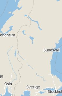 Översiktskarta som visar hela Sverige med en markör som visar ungefär var händelsen inträffat