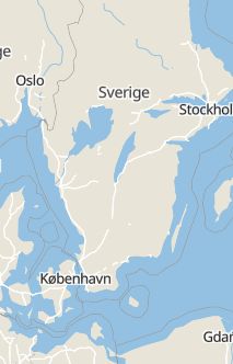 Översiktskarta som visar hela Sverige med en markör som visar ungefär var händelsen inträffat