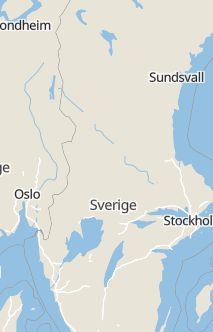 Översiktskarta som visar hela Sverige med en markör som visar ungefär var händelsen inträffat