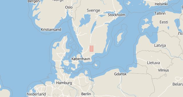 Karta som med röd fyrkant ramar in Lindhult, Älmhult, Kronobergs län