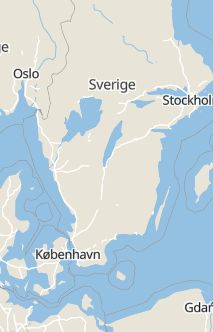Översiktskarta som visar hela Sverige med en markör som visar ungefär var händelsen inträffat