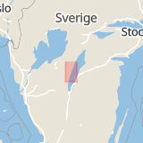 Karta som med röd fyrkant ramar in Hjo, Västra Götalands län