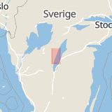 Karta som med röd fyrkant ramar in Bangatan, Hjo, Västra Götalands län