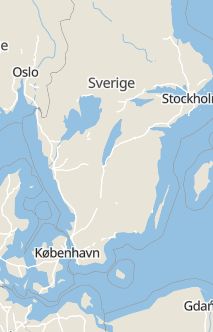 Översiktskarta som visar hela Sverige med en markör som visar ungefär var händelsen inträffat