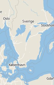 Översiktskarta som visar hela Sverige med en markör som visar ungefär var händelsen inträffat