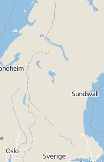 Översiktskarta som visar hela Sverige med en markör som visar ungefär var händelsen inträffat