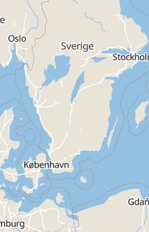Översiktskarta som visar hela Sverige med en markör som visar ungefär var händelsen inträffat
