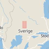 Karta som med röd fyrkant ramar in Ludvikavägen, Fredriksbergsskolan, Ludvika, Dalarnas län