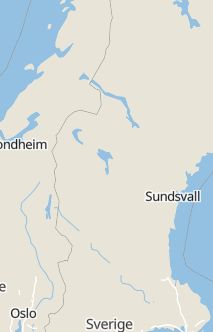 Översiktskarta som visar hela Sverige med en markör som visar ungefär var händelsen inträffat