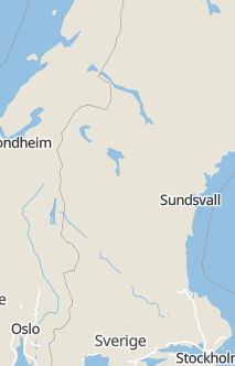 Översiktskarta som visar hela Sverige med en markör som visar ungefär var händelsen inträffat