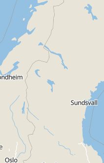 Översiktskarta som visar hela Sverige med en markör som visar ungefär var händelsen inträffat