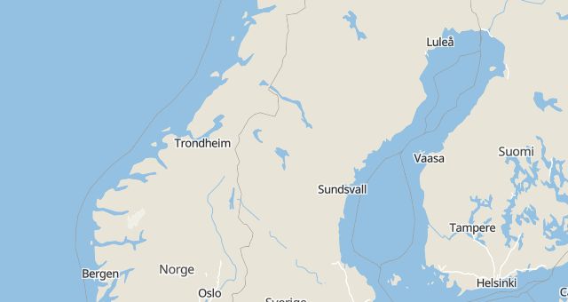 Karta som med röd fyrkant ramar in Jämtland, Marielund, Östersund, Rödön, Krokom, Jämtlands län