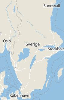 Översiktskarta som visar hela Sverige med en markör som visar ungefär var händelsen inträffat