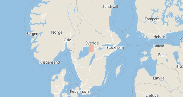 Karta som med röd fyrkant ramar in Valla, Vinna, Degerfors, Örebro län