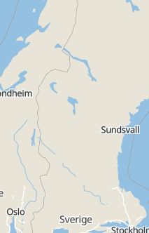 Översiktskarta som visar hela Sverige med en markör som visar ungefär var händelsen inträffat