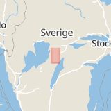 Karta som med röd fyrkant ramar in Finnerödja, Laxå, Örebro län