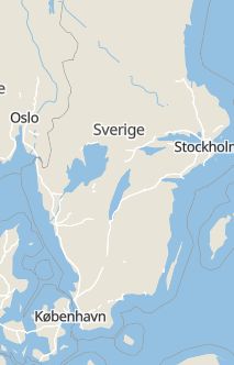 Översiktskarta som visar hela Sverige med en markör som visar ungefär var händelsen inträffat
