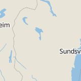 Karta som med röd fyrkant ramar in Jämtland, Hoverberg, Sandnäset, Krokom, Jämtlands län