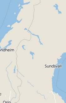 Översiktskarta som visar hela Sverige med en markör som visar ungefär var händelsen inträffat