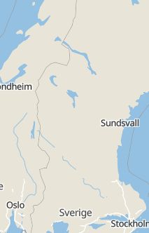 Översiktskarta som visar hela Sverige med en markör som visar ungefär var händelsen inträffat