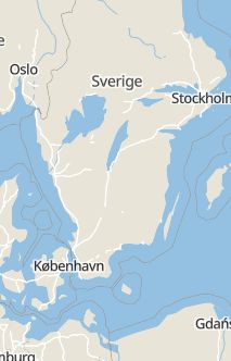 Översiktskarta som visar hela Sverige med en markör som visar ungefär var händelsen inträffat