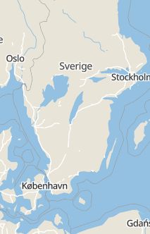 Översiktskarta som visar hela Sverige med en markör som visar ungefär var händelsen inträffat