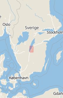 Översiktskarta som visar hela Sverige med en markör som visar ungefär var händelsen inträffat