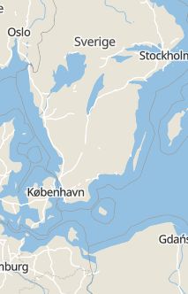 Översiktskarta som visar hela Sverige med en markör som visar ungefär var händelsen inträffat