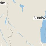 Karta som med röd fyrkant ramar in Byvallen, Östersund, Jämtlands län