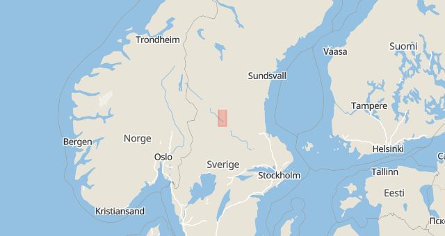 Karta som med röd fyrkant ramar in Våmhus, Mora Kommun, Mora, Dalarnas län
