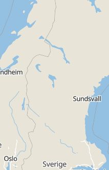 Översiktskarta som visar hela Sverige med en markör som visar ungefär var händelsen inträffat