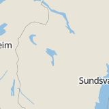 Karta som med röd fyrkant ramar in Ragunda, Kyrkby, Gevåg, Genvalla, Målsta, Östersund, Jämtlands län