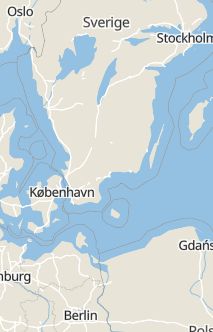 Översiktskarta som visar hela Sverige med en markör som visar ungefär var händelsen inträffat