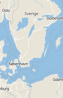 Översiktskarta som visar hela Sverige med en markör som visar ungefär var händelsen inträffat