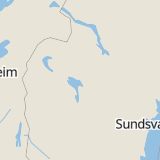 Karta som med röd fyrkant ramar in Tängtorpet, Krokom, Jämtlands län