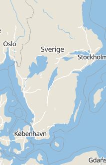 Översiktskarta som visar hela Sverige med en markör som visar ungefär var händelsen inträffat