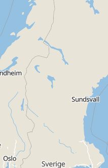 Översiktskarta som visar hela Sverige med en markör som visar ungefär var händelsen inträffat