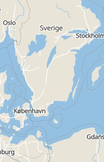 Översiktskarta som visar hela Sverige med en markör som visar ungefär var händelsen inträffat