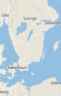 Översiktskarta som visar hela Sverige med en markör som visar ungefär var händelsen inträffat