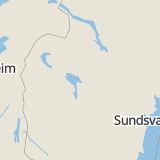 Karta som med röd fyrkant ramar in Bergsgatan, Frösön, Östersund, Jämtlands län