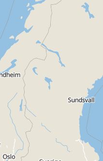 Översiktskarta som visar hela Sverige med en markör som visar ungefär var händelsen inträffat