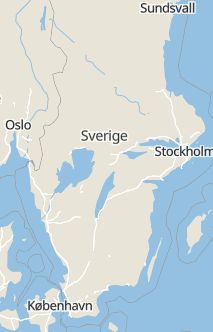 Översiktskarta som visar hela Sverige med en markör som visar ungefär var händelsen inträffat